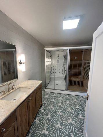 bathroom remodel with sauna
