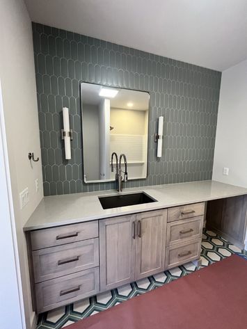 bathroom vanity remodel with tile install