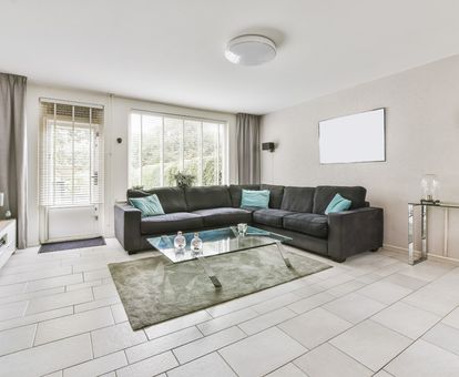 living room tile install